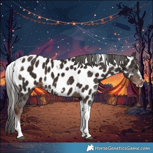 Horse Color:Liver Chestnut Tobiano Frame Appaloosa 