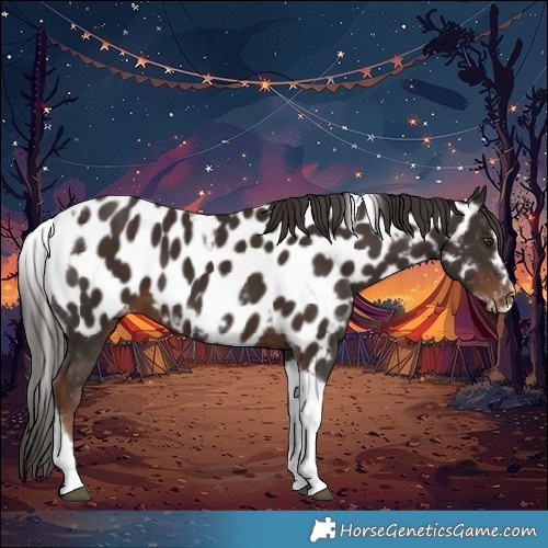 Horse Color:Liver Chestnut Tobiano Frame Near Leopard 