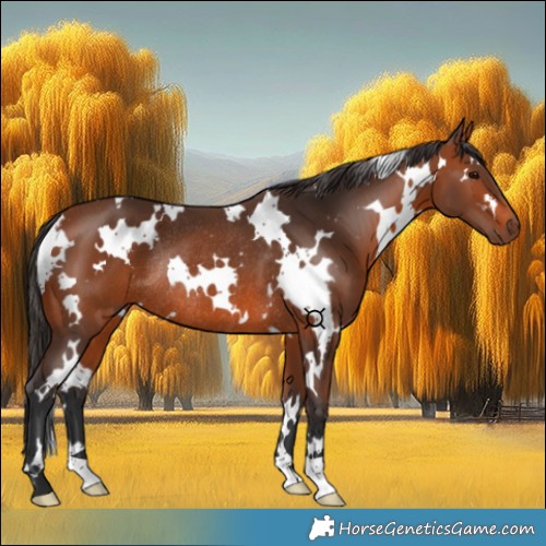 Horse Color:White Spotted Bay Rabicano 