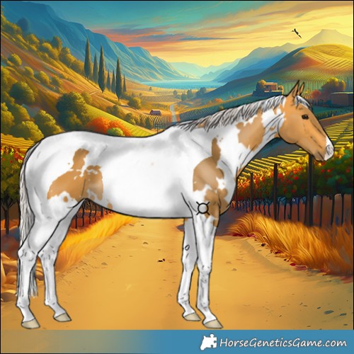 Horse Color:White Spotted Silver Buckskin Tobiano 
