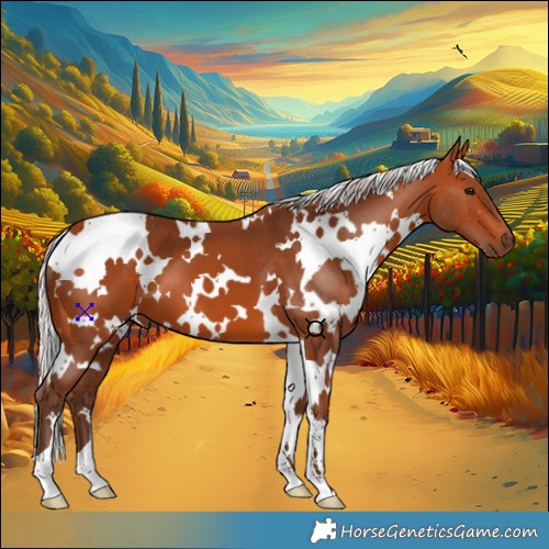 Horse Color:White Spotted Silver Bay 
