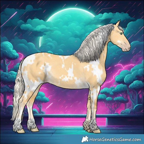 Horse Color:White Spotted Silver Amber Cream Champagne Dun 