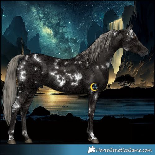 Horse Color:White Spotted Liver Chestnut Ice Mushroom 