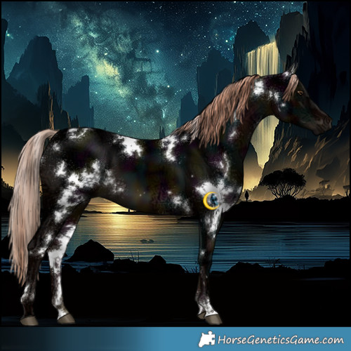 Horse Color:White Spotted Midnight Liver Chestnut Ice 