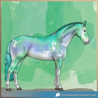 Horse Color:Watercolor White Spotted Liver Red Onyx Tobiano