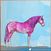 Horse Color:Watercolor Plaid  Liver Red Onyx Ice Tobiano 