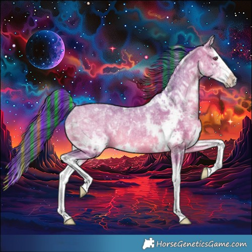 Horse Color:Painted Watercolor White Spotted Bay Chinchilla Ice Dun Splash Rabicano