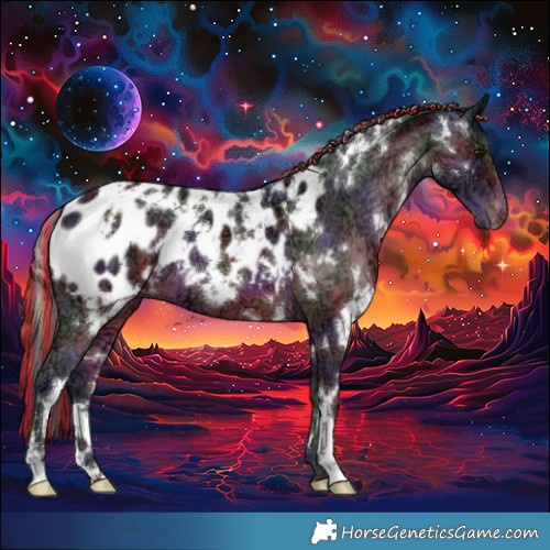 Horse Color:Painted Nacre White Spotted Brown Ice Appaloosa 