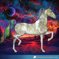 Horse Color:Painted Watercolor White Spotted Bay Tobiano Rabicano