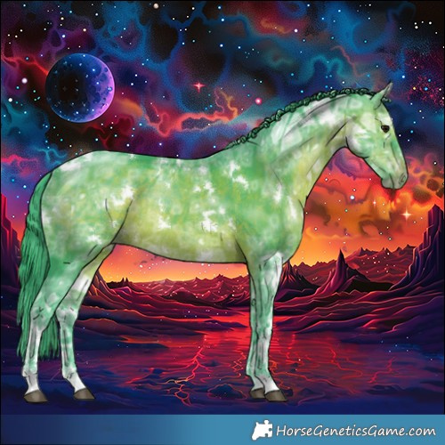 Horse Color:Watercolor White Spotted Brown Ice Rabicano 