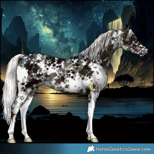 Horse Color:White Spotted Midnight Liver Chestnut Mushroom Sabino