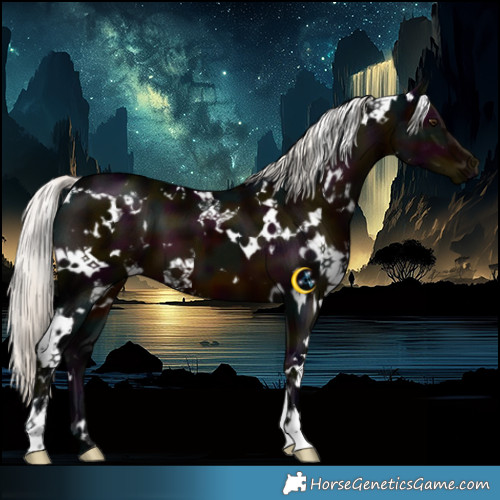 Horse Color:White Spotted Midnight Liver Chestnut Mushroom