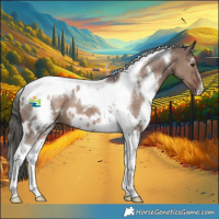 Horse Color:White Spotted Liver Red Dun Mushroom Tobiano 