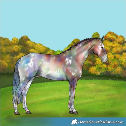 Horse Color:Nacre White Spotted Liver Red Onyx Pearl 