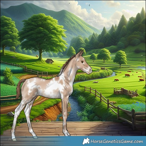Horse Color:White Spotted Grullo Pearl 