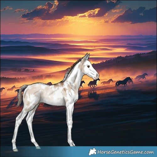 Horse Color:White Spotted Grullo Pearl Splash Rabicano 