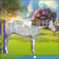 Horse Color:Painted Nacre Chocolate Buckskin Ice Dun Tobiano Rabicano 