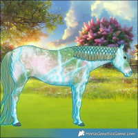 Horse Color:Thunderstruck Watercolor White Spotted Liver Red Onyx Ice Tobiano 