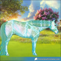 Horse Color:Thunderstruck Watercolor White Spotted Liver Red Onyx Ice Tobiano 