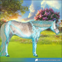 Horse Color:Thunderstruck Liver Red Onyx Ice Tobiano Rabicano 