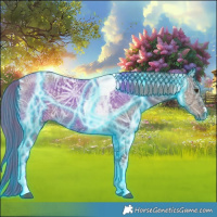 Horse Color:Thunderstruck Liver Red Dun Ice Mushroom Tobiano 