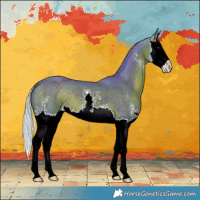 Horse Color:Watercolor Silver Brown Sabino Splash
