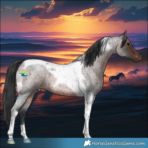 Horse Color:Brown Roan Tobiano 