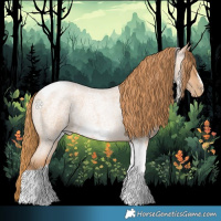 Horse Color:Red Roan Pearl Tobiano Frame 
