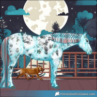 Horse Color:Painted Thunderstruck White Spotted Blue Onyx Chinchilla Ice Sabino 
