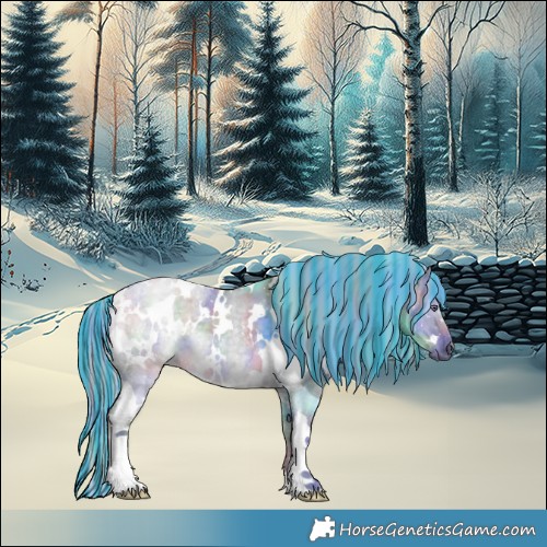 Horse Color:Painted Nacre White Spotted Silver Grullo Chinchilla 