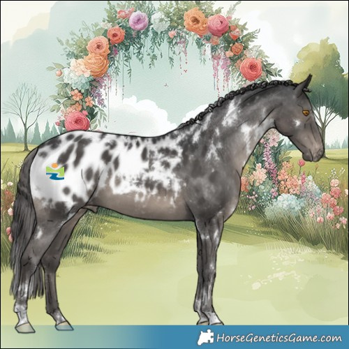 Horse Color:White Spotted Black Appaloosa 