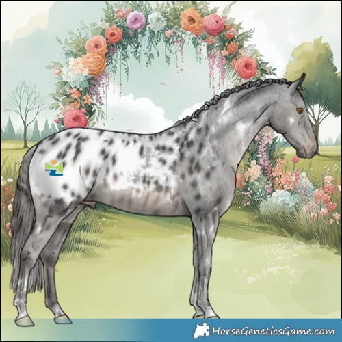 Horse Color:White Spotted Black Appaloosa 