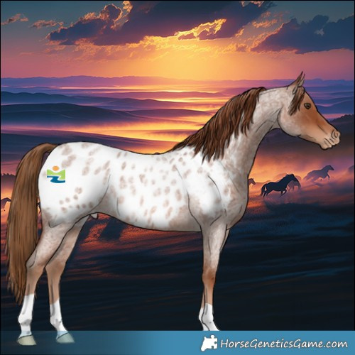 Horse Color:Red Roan Appaloosa Rabicano 