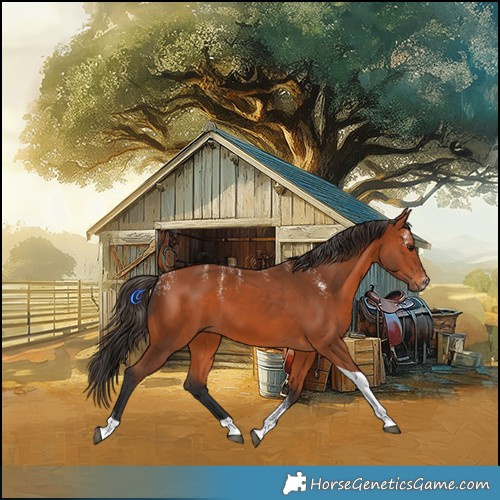 Horse Color:Powder White Bay Tobiano 