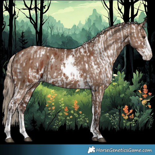 Horse Color:Chestnut Appaloosa  and Liver Red Dun Sabino Rabicano 