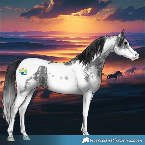 Horse Color:White Spotted Black Tobiano 