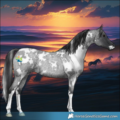 Horse Color:White Spotted Blue Roan Rabicano 