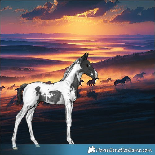 Horse Color:White Spotted Black Tobiano Rabicano 