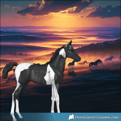 Horse Color:Black Tobiano Rabicano 