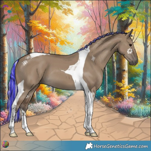 Horse Color:Painted Silver Smoky Grullo Tobiano