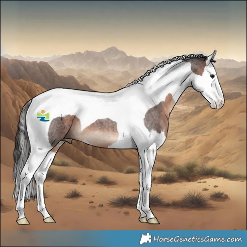 Horse Color:Brown Roan Splash Tobiano 