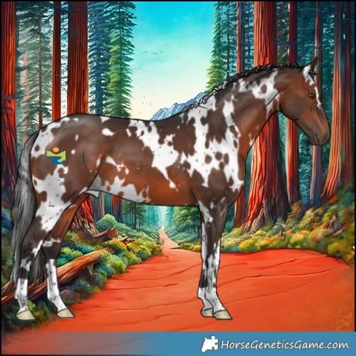 Horse Color:White Spotted Brown 