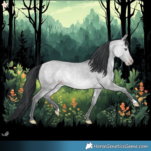 Horse Color:Amber Champagne Chinchilla Dun Brindle 