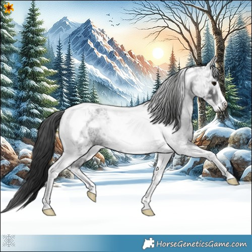 Horse Color:Gray Blue Ice Roan Tobiano Frame