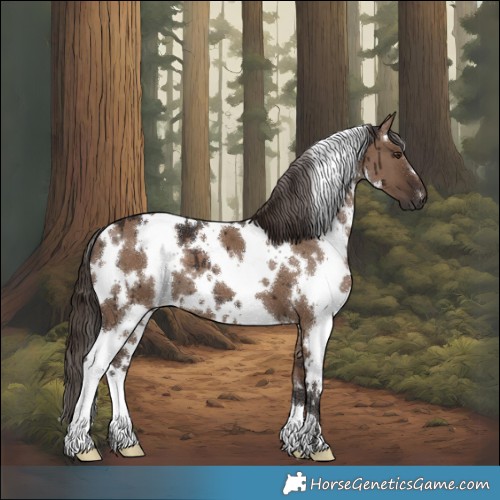 Horse Color:White Spotted Liver Red Dun Brindle 