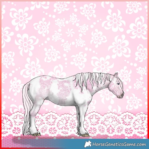 Horse Color:Watercolor White Spotted Silver Bay Chinchilla Ice Tobiano 