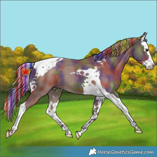 Horse Color:Painted Nacre Silver Black Splash Tobiano 