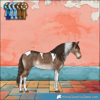 Horse Color:Liver Red Dun Tobiano Brindle 