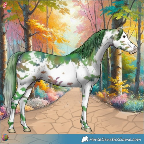 Horse Color:Nacre Watercolor White Spotted Bay Splash 