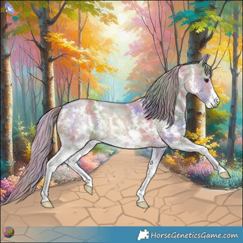 Horse Color:Nacre Watercolor Chestnut Sabino